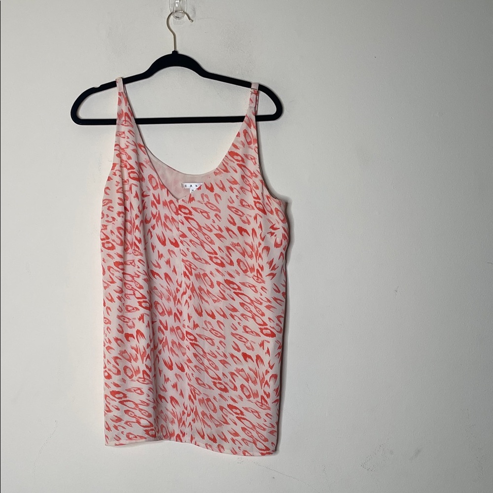 CAbi Coral and White Printed Tank Top